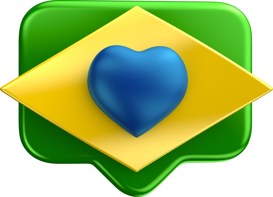 Icon like brazil colors in 3d render realistic